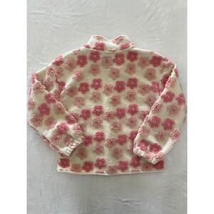 Lucky Brand Kids Girls Flower Fleece Jacket Cream Pink Size 14/16
